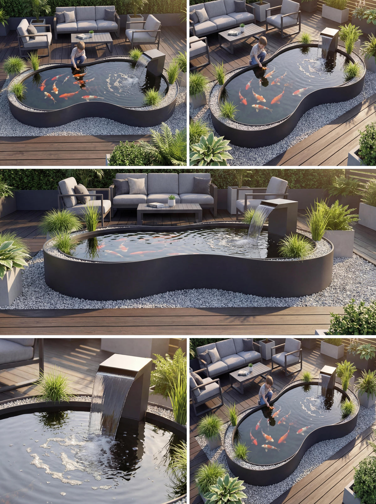 Sculptural Koi Pond Water Feature – 316L Stainless Steel – Damla ...
