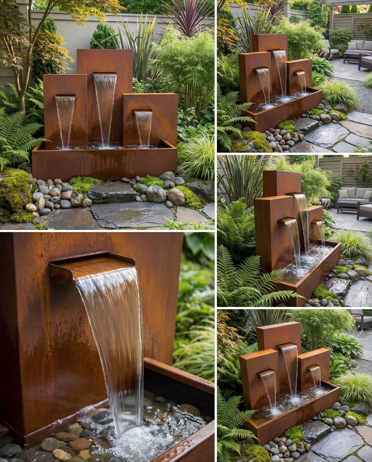 CW300 Corten Architectural Triple-Tier Waterfall – Damla Waterfall ...