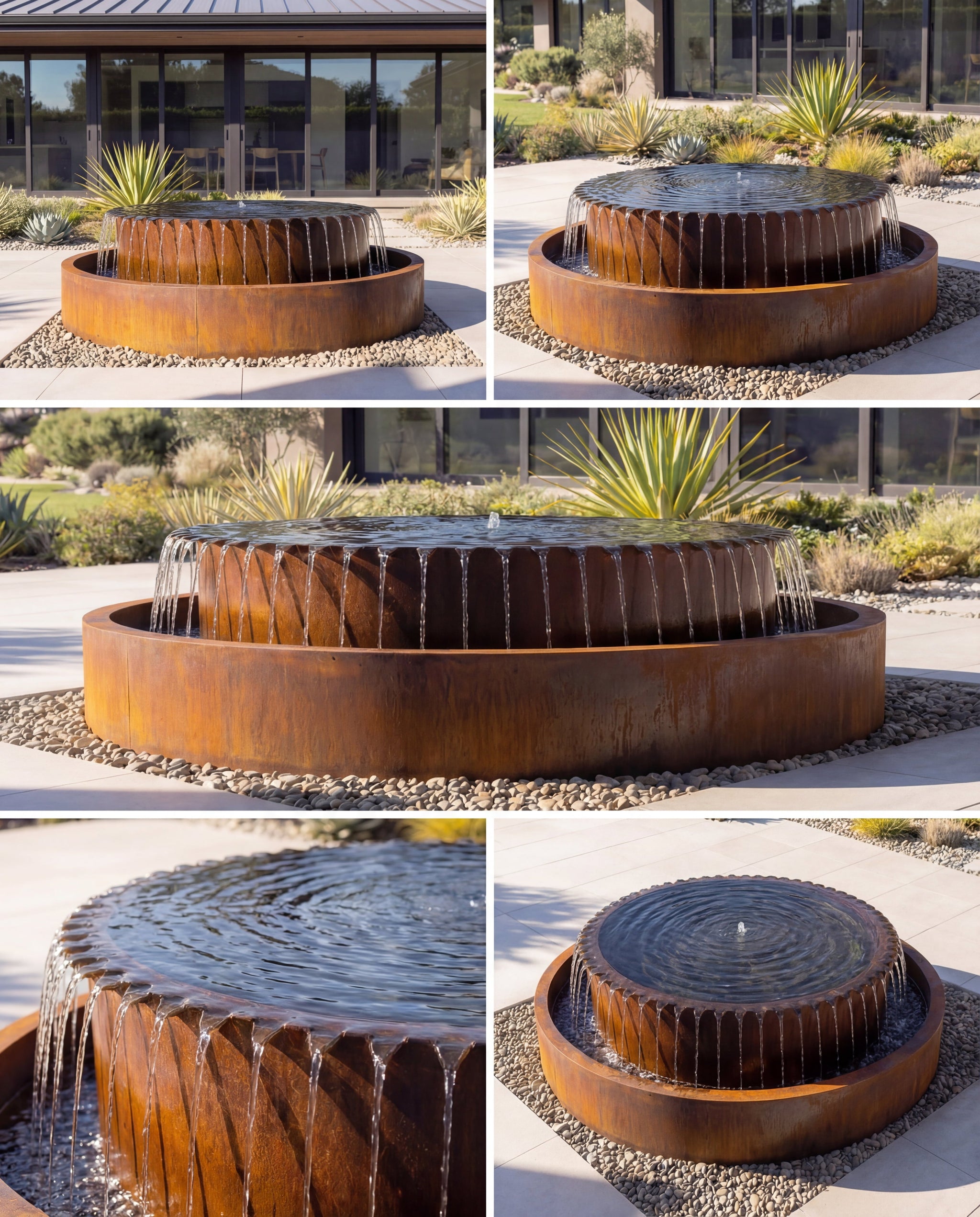 TOS Corten Architectural Infinite Sphere Waterfall