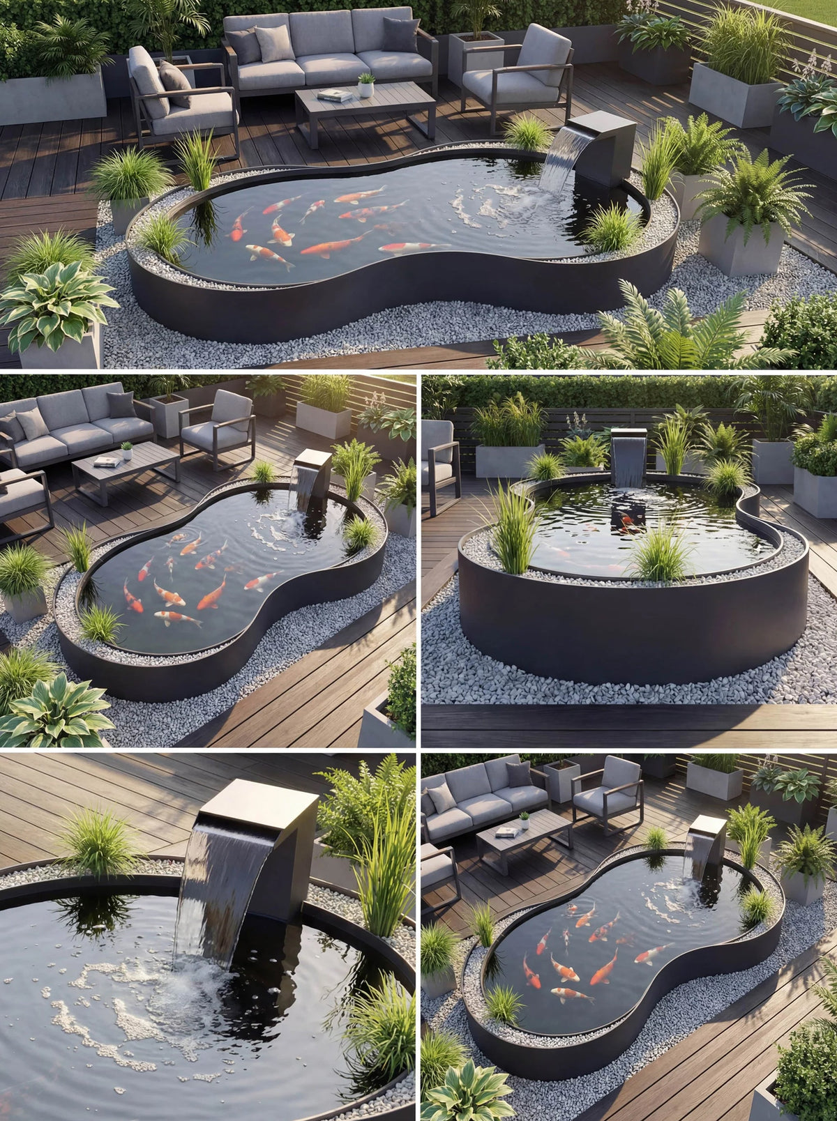 Sculptural Koi Pond Water Feature – 316L Stainless Steel – Damla ...